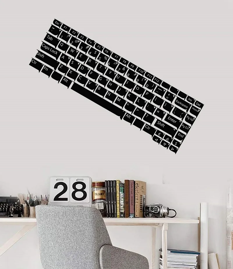  Vinyl Wall Decal Computer Keyboard IT Gamer Teen Room Sticker Mural game hall internet cafe fashion