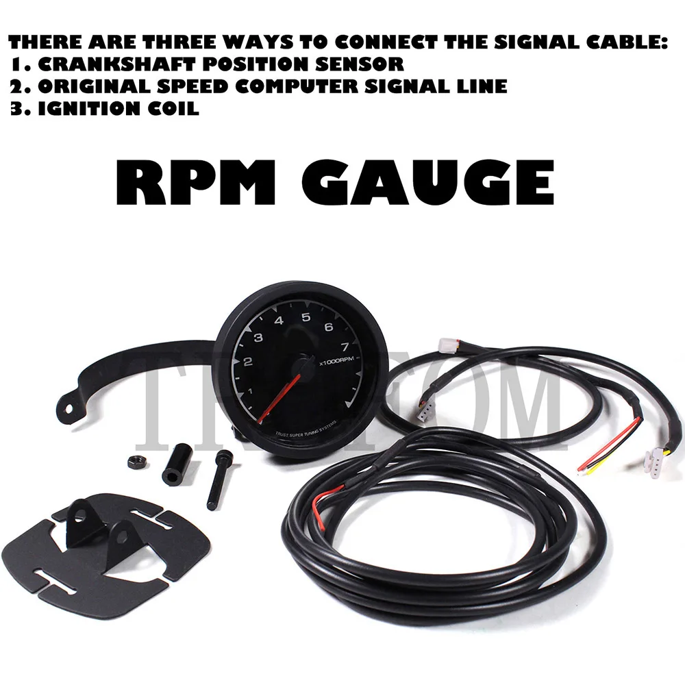 Universal Electronic Racing Car Auto Gauge Tachometer RPM Gauge GReddi 7 LED Light Colors LCD Display Voltage Meter 62mm Sensor-in Tachometers from ...