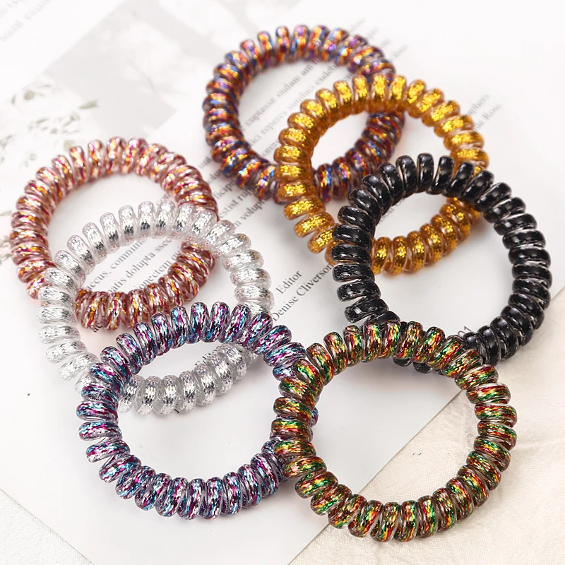 Beads Ties Hair Rope Band Summer 5 PCS//pack Hairbands Elastic Ponytail Holder