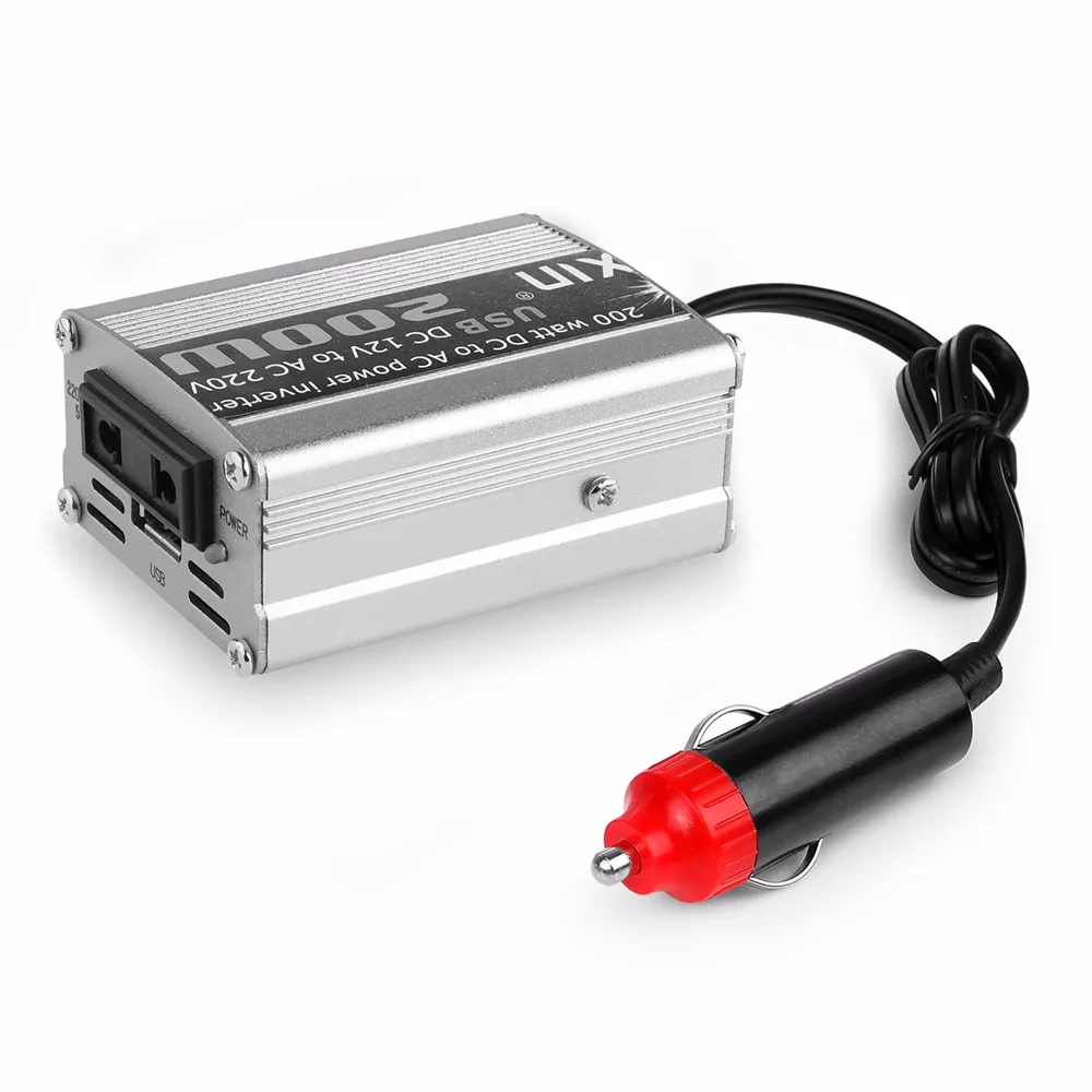 DOXIN инвертор 12 В 220 В 200 Вт преобразователь 12 В до 220 В модифицированный синусоидальный переключатель питания прикуриватель с USB