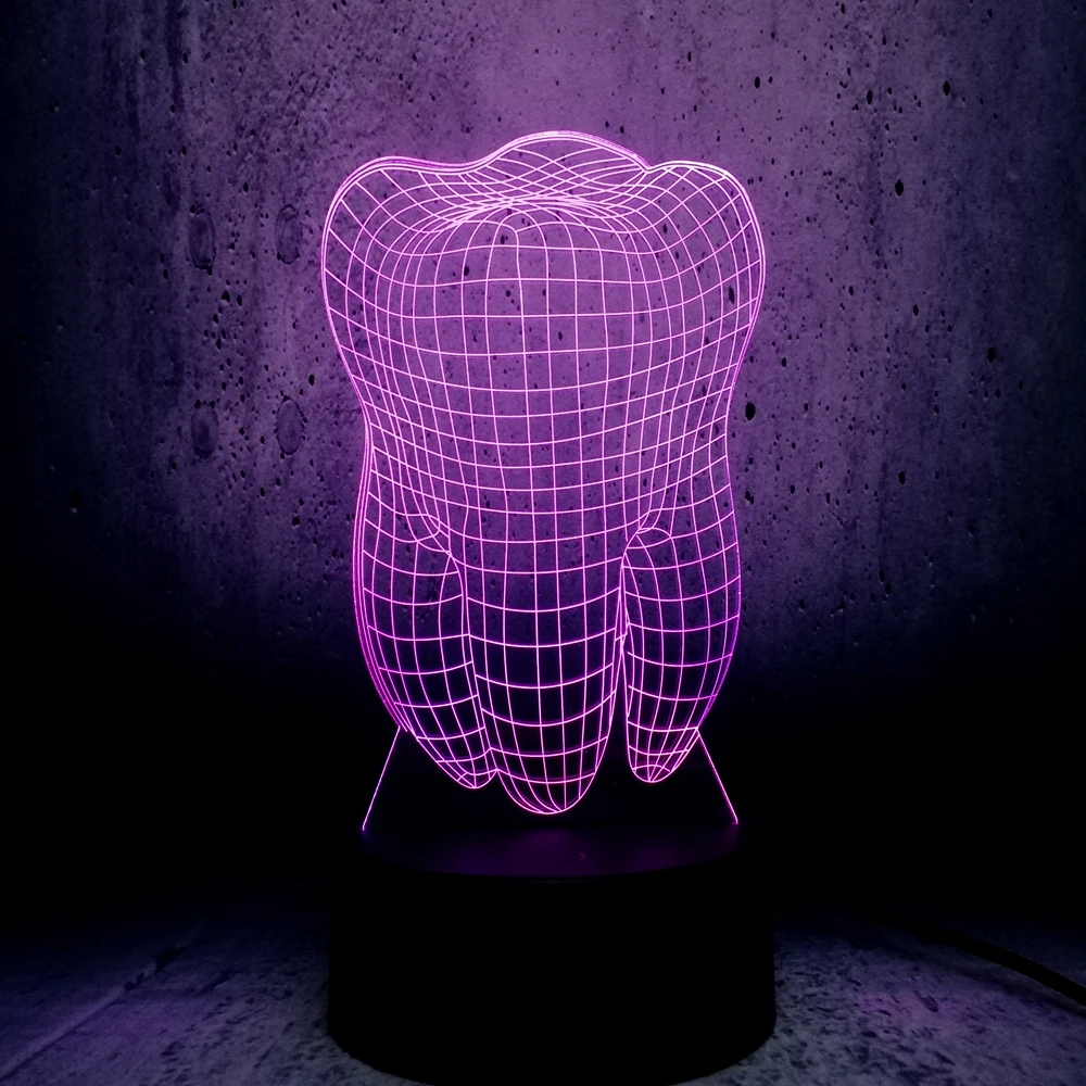 3D зуб зубы светодиодный USB лампа атмосфера ночник rgb цветная спальня настольная лампа Декор хорошие друзья творческие подарки Лава
