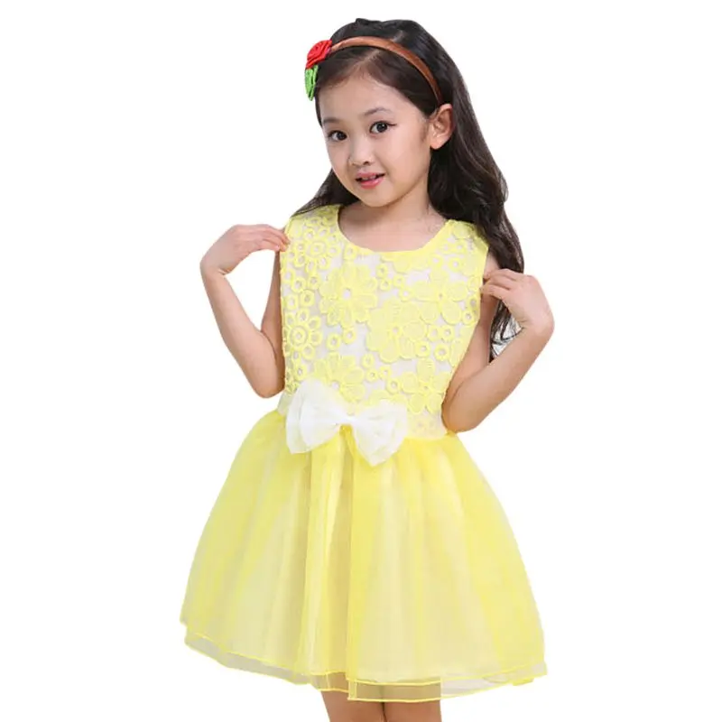 

Kids Girls Sleeveless Clothes Bowknot Princess Baby Cute Party Dresses Hot