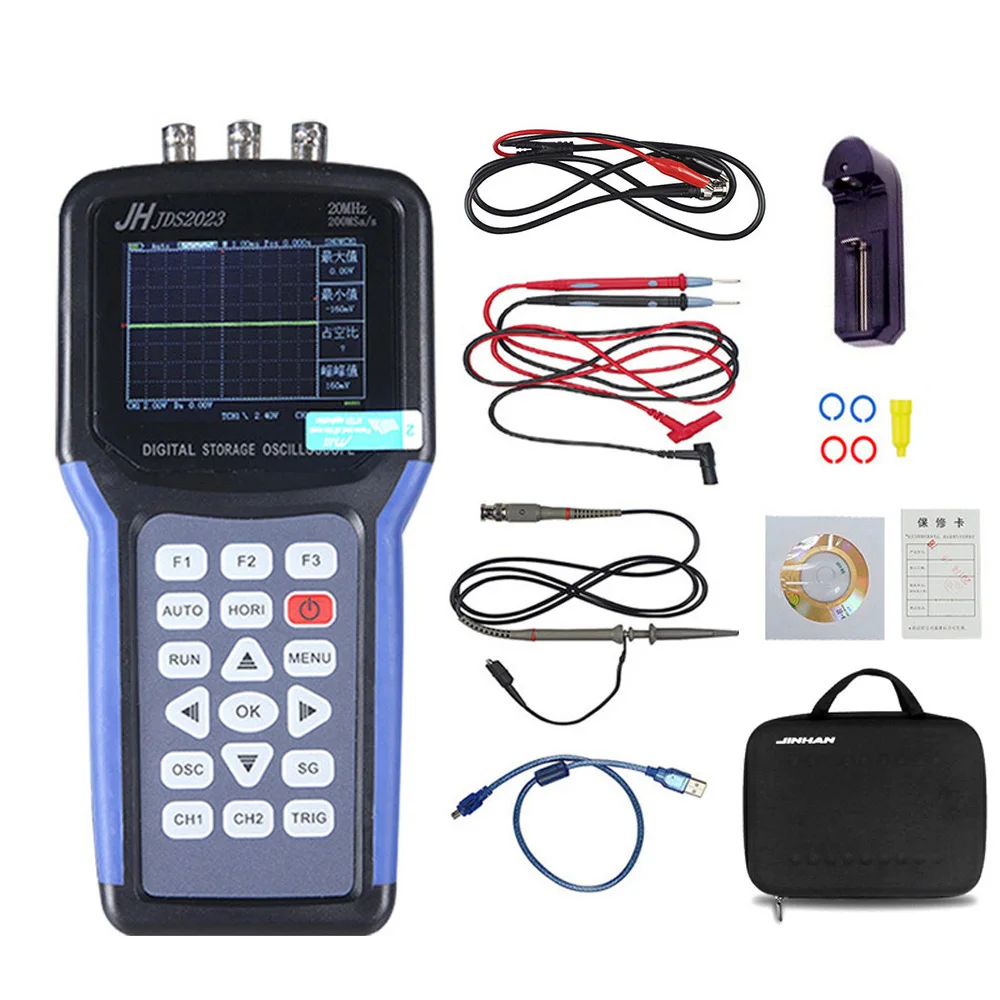 JDS2023 Digital Storage Handheld Oscilloscope Multimeter 1 Channels 20MHz Signal Generator Signal Source Electrician Tools