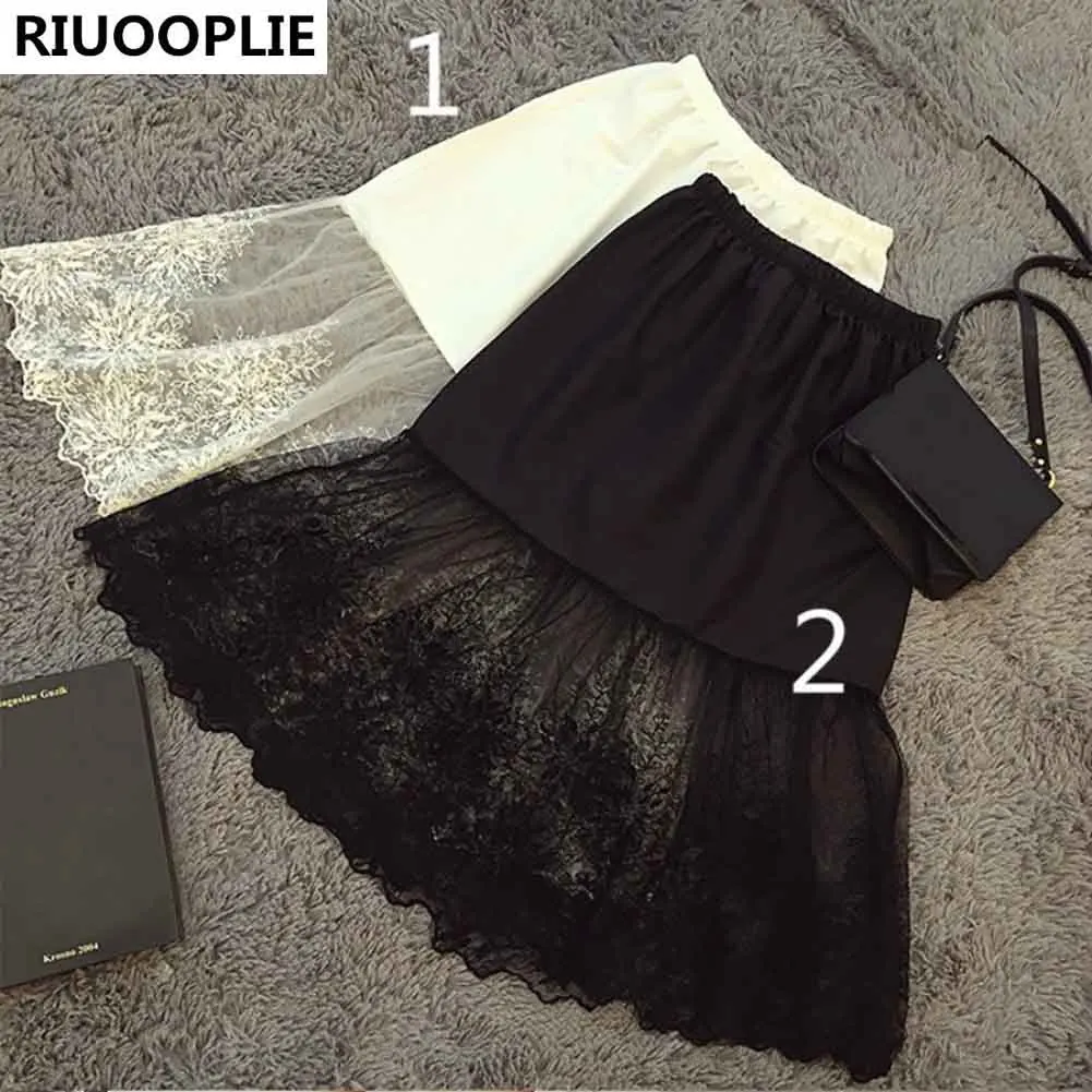 Women Lace Slip Skirt Extender Knee Length Floral Underskirt Petticoat Skirt
