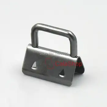 

100 Pcs / Lot 1" 25mm Key Fob Hardware Keychain Split ring wrist Wristlets Cotton Gun Black