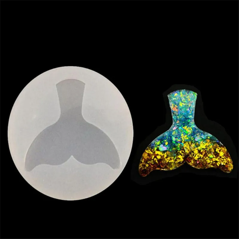 

Crystal Mermaid Tail Silicone Mold Fondant Cupcake Cake Decorating Baking Tools Handmade Soap Mold Fish Fork Tail for Sugarcraft