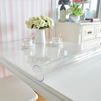 

Soft glass PVC tablecloth waterproof Anti-hot Plastic tablecloths Table mats Coffee mat Transparent crystal plate free shipping