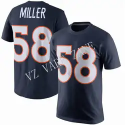 Мужские Американский Футбол бег футболки Денвер 58 фон Миллер имя и номер Футболка спортивная одежда Джерси