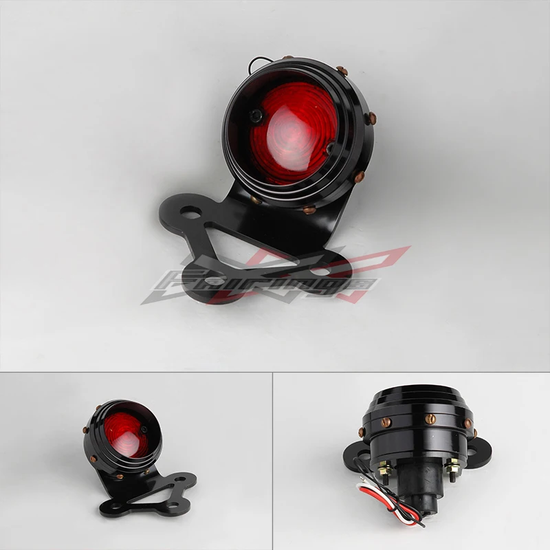 

Motocycle-styling INVADER EARED VINTAGE LED TAIL LIGHT BLACK GRILL FIT FOR HARLEY TRIUMPH BOBBER CHOPPER