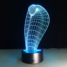 Acrylic Snake font b 3D b font Stereo Illusion Lamp 7 Color Change font b Led