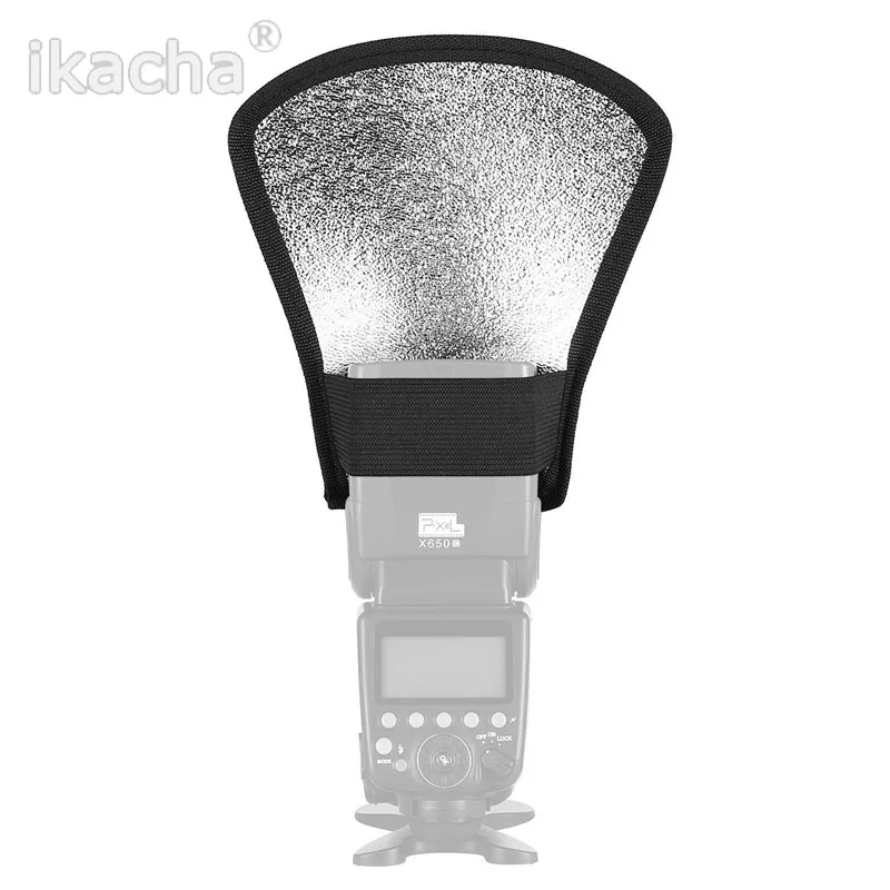 2 in 1 Silver/White Camera Flash Diffuser Softbox Photo Flash Light Reflector For Canon 580EX 550EX Cameras Size 11*18*20cm flash diffuser,camera softbox,camera flash reflector
