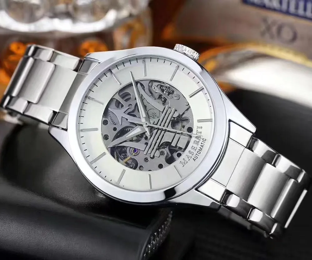

Maserati 2018 New Wristwatches Fashion Round Buckle Automatic Mechanical Wristwatches Rose Waterproof Watches R882111823652