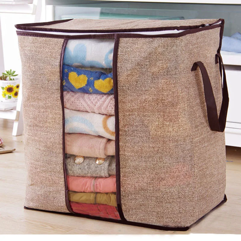 Non-Woven Family Save Space Organizador Bed Under Closet Storage Box Clothes Divider Organiser Quilt Bag Holder Organizer