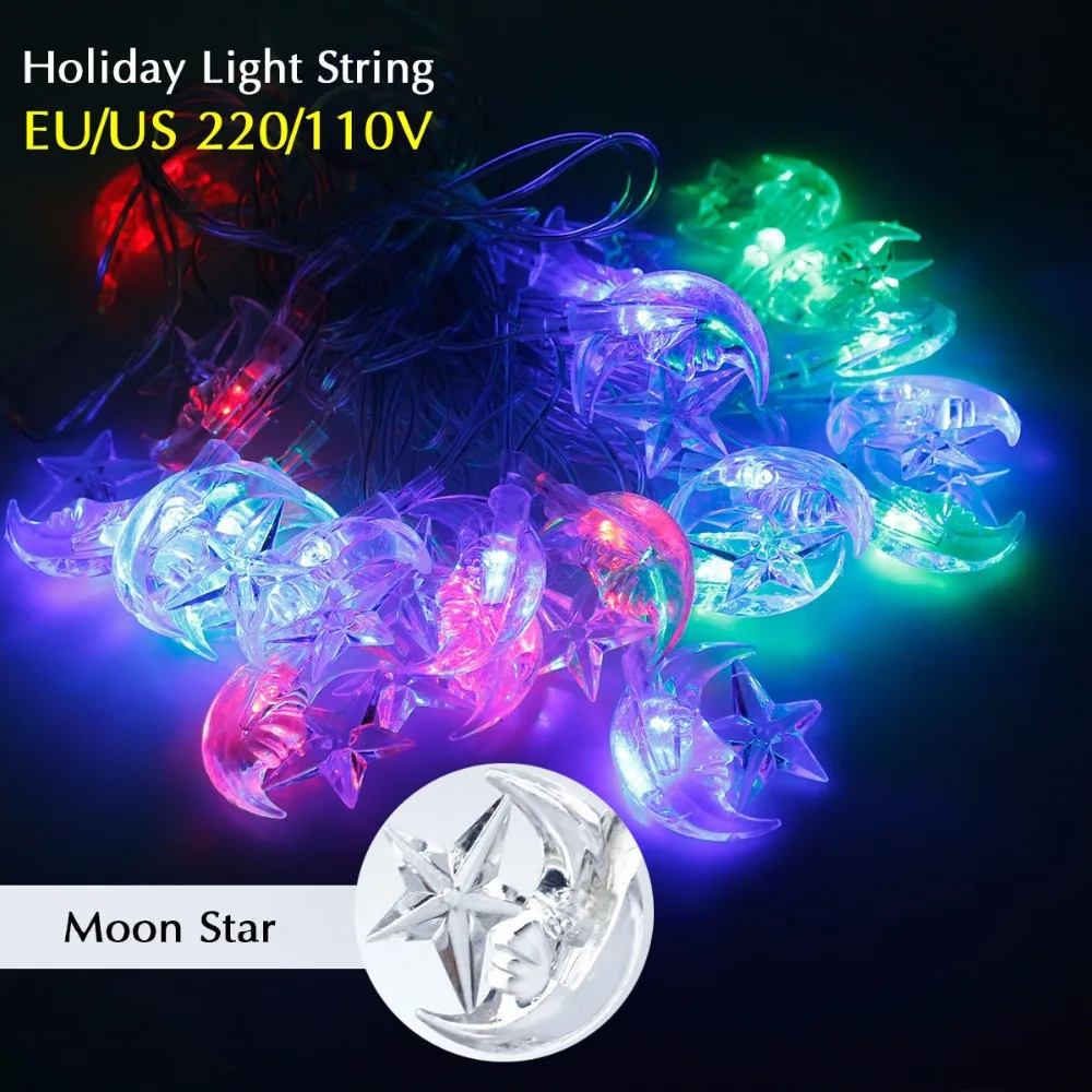 4M 20led Crescent Moon String Led Garland Lights for Wedding Holiday