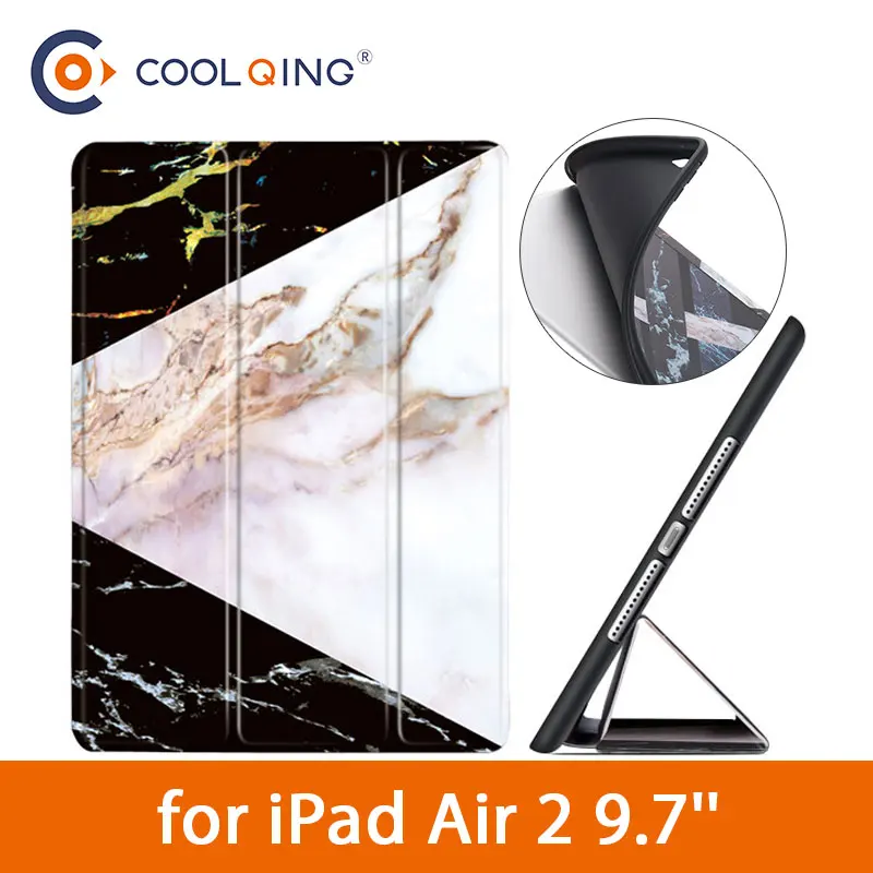 

Marbling Pattern Tablets Case For iPad Air 2 9.7 Fashion Patchwork Protective Cover Smart TPU Soft Tablet Case For iPad Air Case