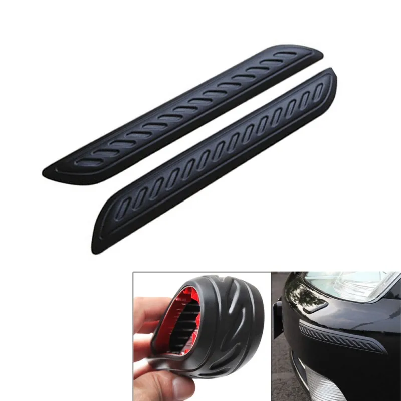 Anti-collision Car Bumper Corner Corner Protector Guard Bar Trim 2Pcs Black
