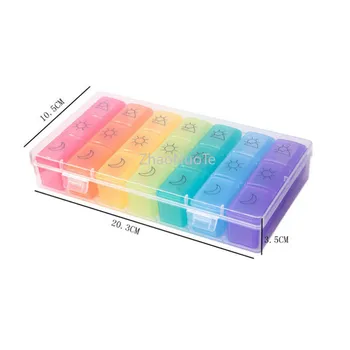 

2pcs Storage Boxes Plastic Container Food Storage Week Medicine Box Old Man Travel Large Capacity Box