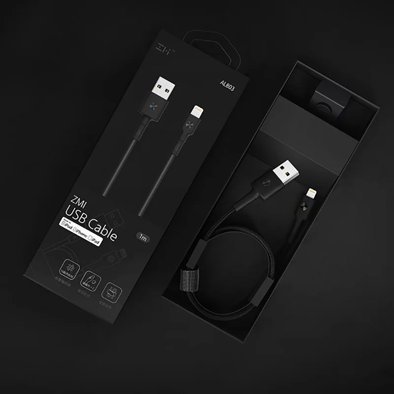 Сертифицированный usb-кабель с разъемом Lightning для Xiaomi ZMI MFI, кабель type-C, кабель для зарядки и передачи данных для iPhone X 8, 7, 6 Plus, магнитный, 1 м, 0,3 м