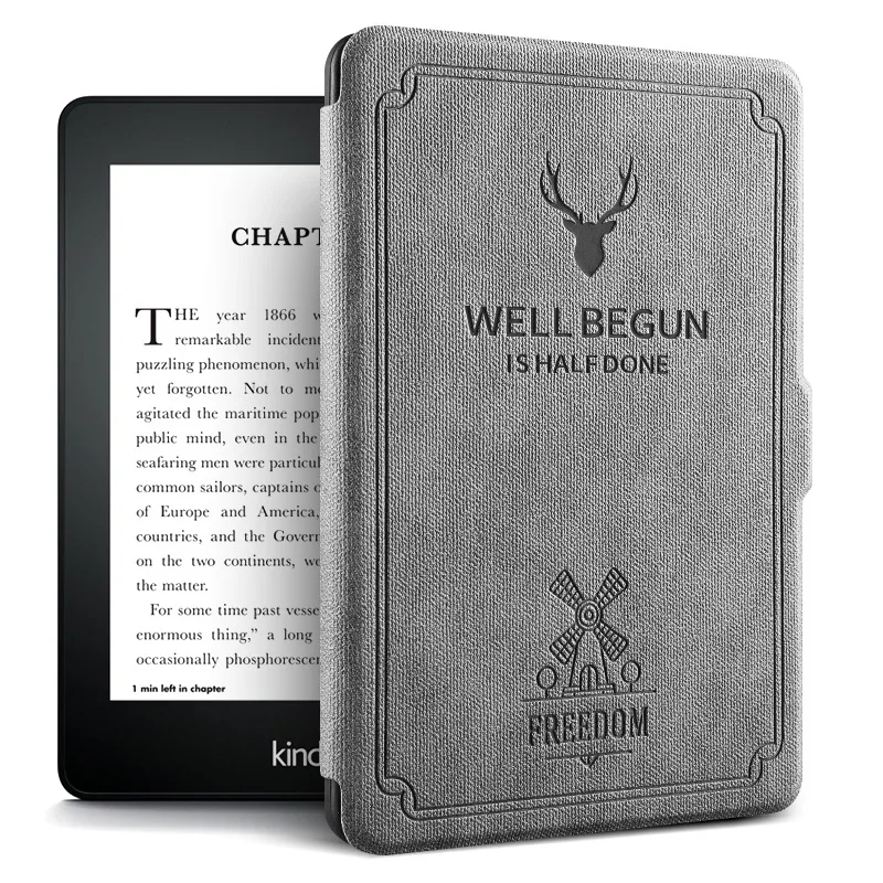 Kindle Paperwhite 4 Чехол силиконовый мягкий винтажный Чехол для электронных книг для Amazon Kindle Paperwhite 4 чехол Coque Fundas - Цвет: grey