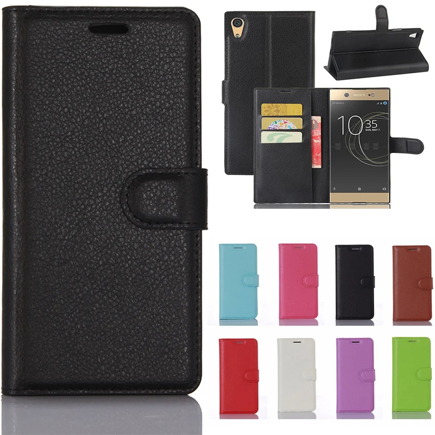 

For Sony Xperia XA1 Ultra Case 6.0" Flip Phone Cover Leather Cases Lichee Pattern Skin Bag Wallet Case For Sony XA1 Ultra Fundas