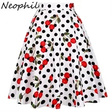 Neophil, черные, в горошек, с принтом, женские, зимние, XXL, богемные, миди юбки, женские, плиссированные, с высокой талией, плиссированные, Rokjes Dames Saias S1652