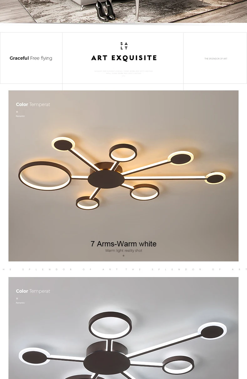 IRALAN, современная светодиодная люстра в форме космического корабля, скандинавские креативные подвесные лампы для гостиной/столовой, спальни, кухни, дома