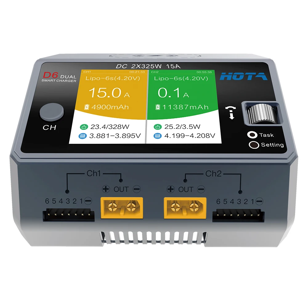 Hota D6 Dual Smart Charger Ac200w Dc650w 15a For Lipo Liion Nimh