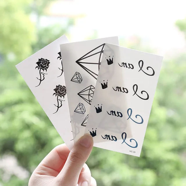 

10 Sheets New Waterproof Temporary Diamond Cat Tattoos For Women Girl Body Art Small Tattoo Sticker