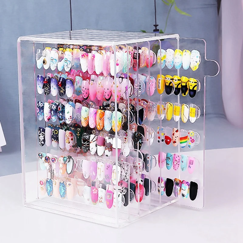 5 Layer 60 Grid Magnetic Adsorption Detachable Hanger Acrylic Transparent Nail Polish Cosmetic Varnish Display Stand Bracket M