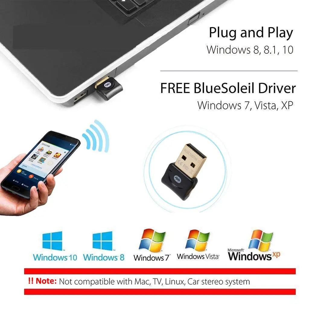 USB Bluetooth адаптер беспроводной ключ 4,0 музыкальный приемник для компьютера ПК blutooth мини передатчик