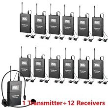 Takstar WTG-500/WTG500 UHF Беспроводной акустическая передача System100M рабочий диапазон 1 передатчик+ 12 приемниками+ микрофон для головы