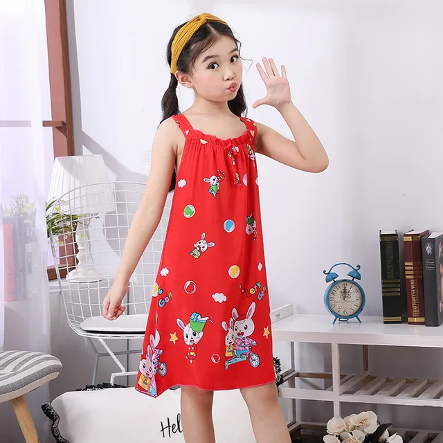 Cute Kids Sleeping Dress Toddler Girls Nightgown autumn Summer Cartoon