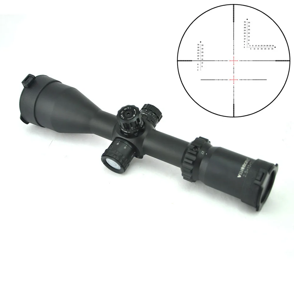 Visionking 2,5-15x50 SFP охотничий прицел длинный глаз рельеф Профессиональный Снайпер цель оптический прицел подсвеченный красным прицел - Цвет: Scope