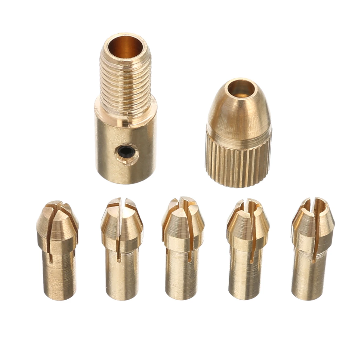 8pcs Copper Electric Drill Bit Collet Mini Twist Drill Tool Chuck Set 0