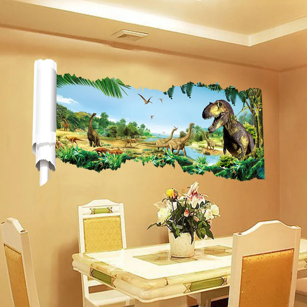 Aliexpress.com : acquista 3d adesivi murali dinosauri jurassic ...