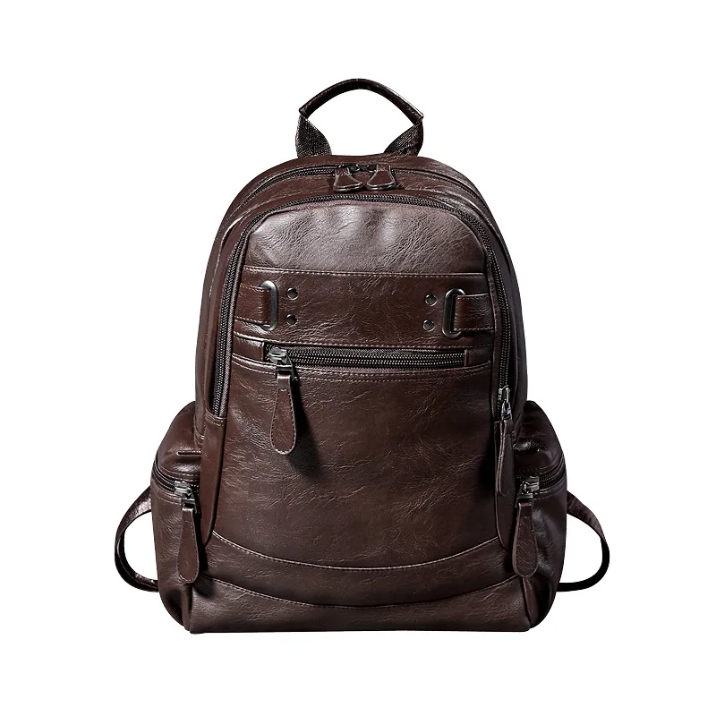 

Brand Waterproof Backpacks Men Leather School Backpack Bag for College Teenager Simple Design Men Casual Daypacks Mochila Male