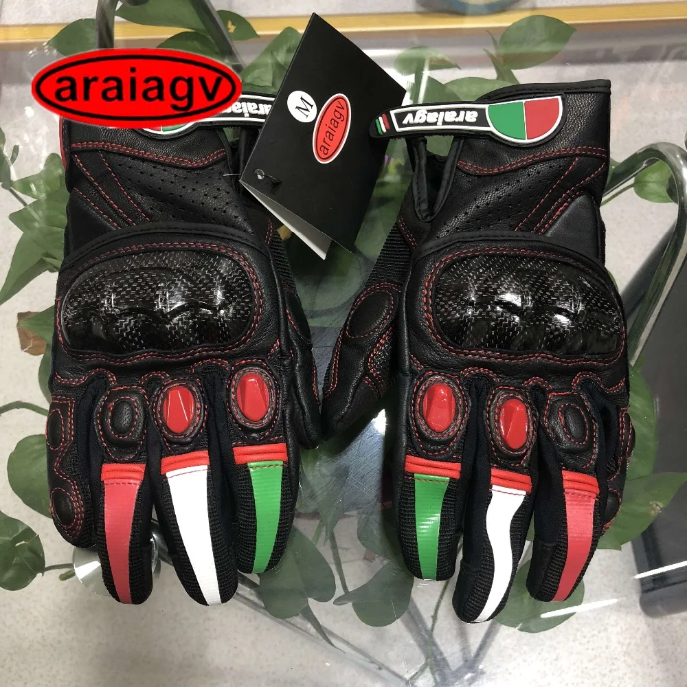 araiagv A1805 mesh leather protector glove  red 