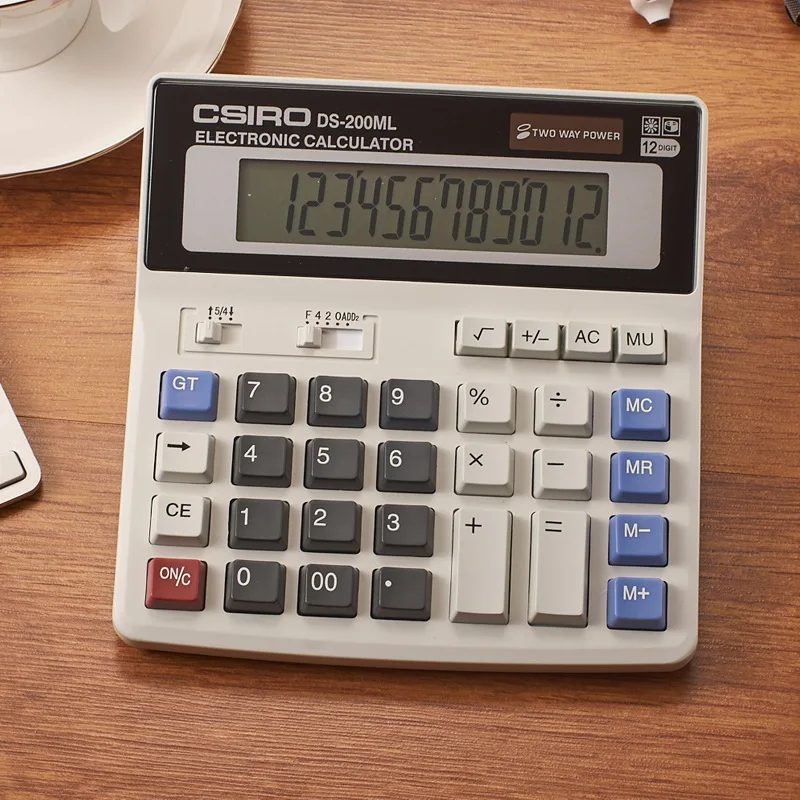 Newest Arrival DS 200ML Office using Muti function calculator Large keys Dual power computer Solar 12
