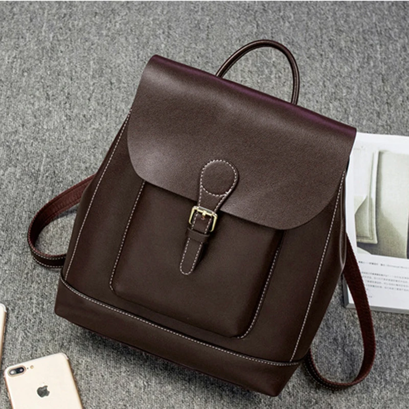 الجلد الطبيعي المرأة الظهر Grils مدرسة Daypack حقيبة الصليب الجسم حقائب كتف سفر الأزياء حقيبة حقيبة جلد طبيعي على ظهره