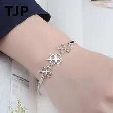 TJP Любовь Клевер женский браслет ювелирные изделия Популярные 925 Серебряные женские вечерние аксессуары для девочек горячие летние Bijou