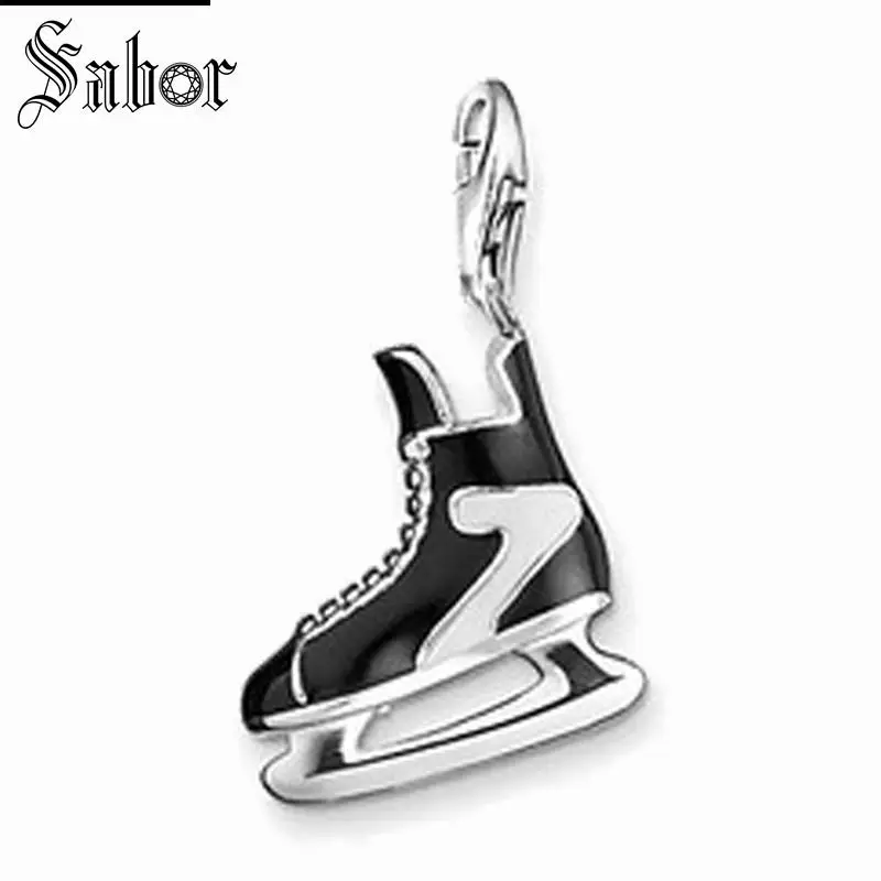 

thomas Ice-skate Charms, gifts DIY Jewelry For Women,2019 Winter Sport Gift 925 Sterling Silver, Fit Bracelet charms