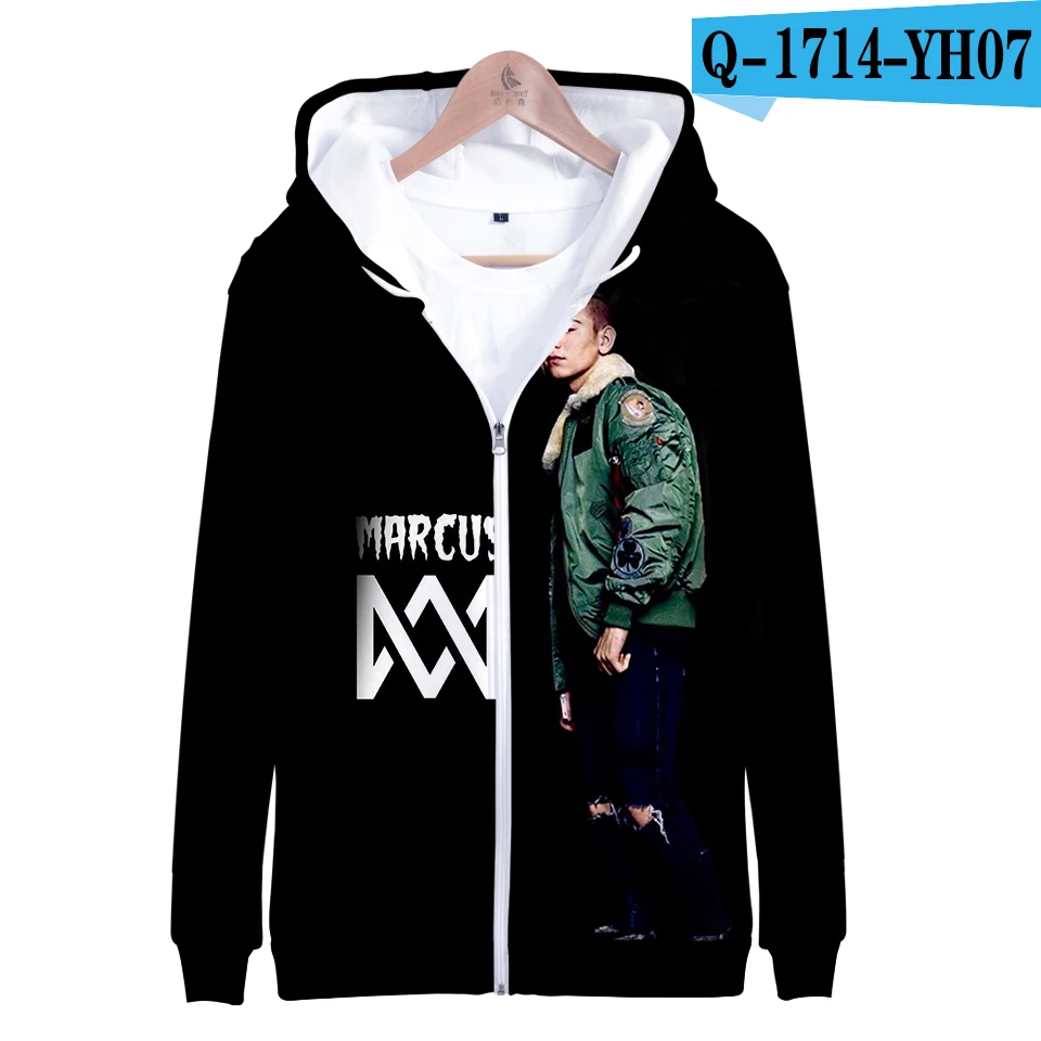 Marcus and Martinus Harajuku Zipper Jacket Marcus Martinus 3D Hoodies Sweatshirt Women/Men singer Hoodies Women Plus Size - Цвет: Color  1