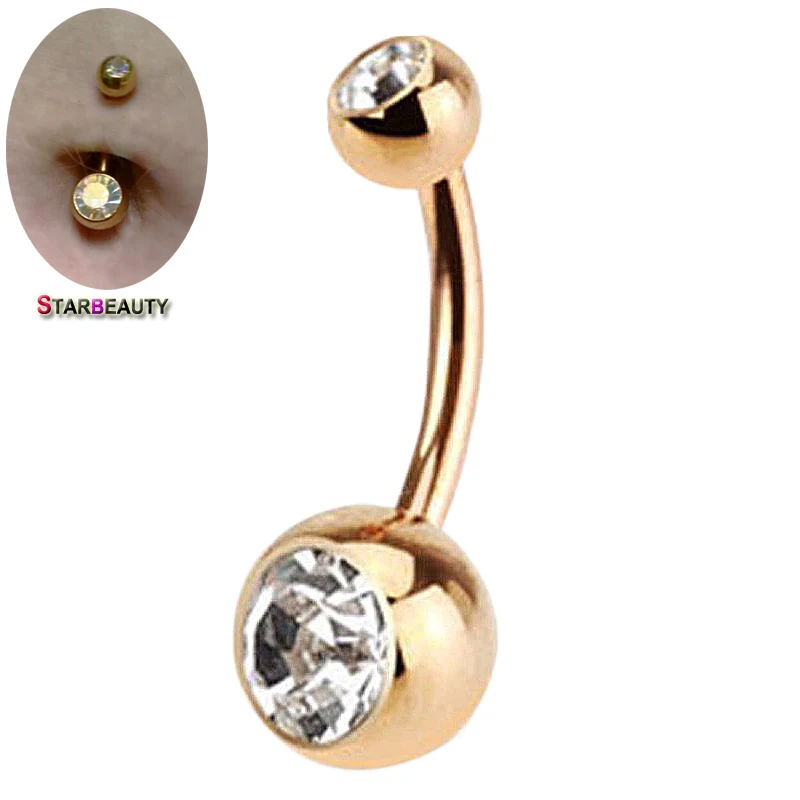 Starbeauty Gold Navelpiercing Chirurgisch Staal 5mm Ball Belly Button 