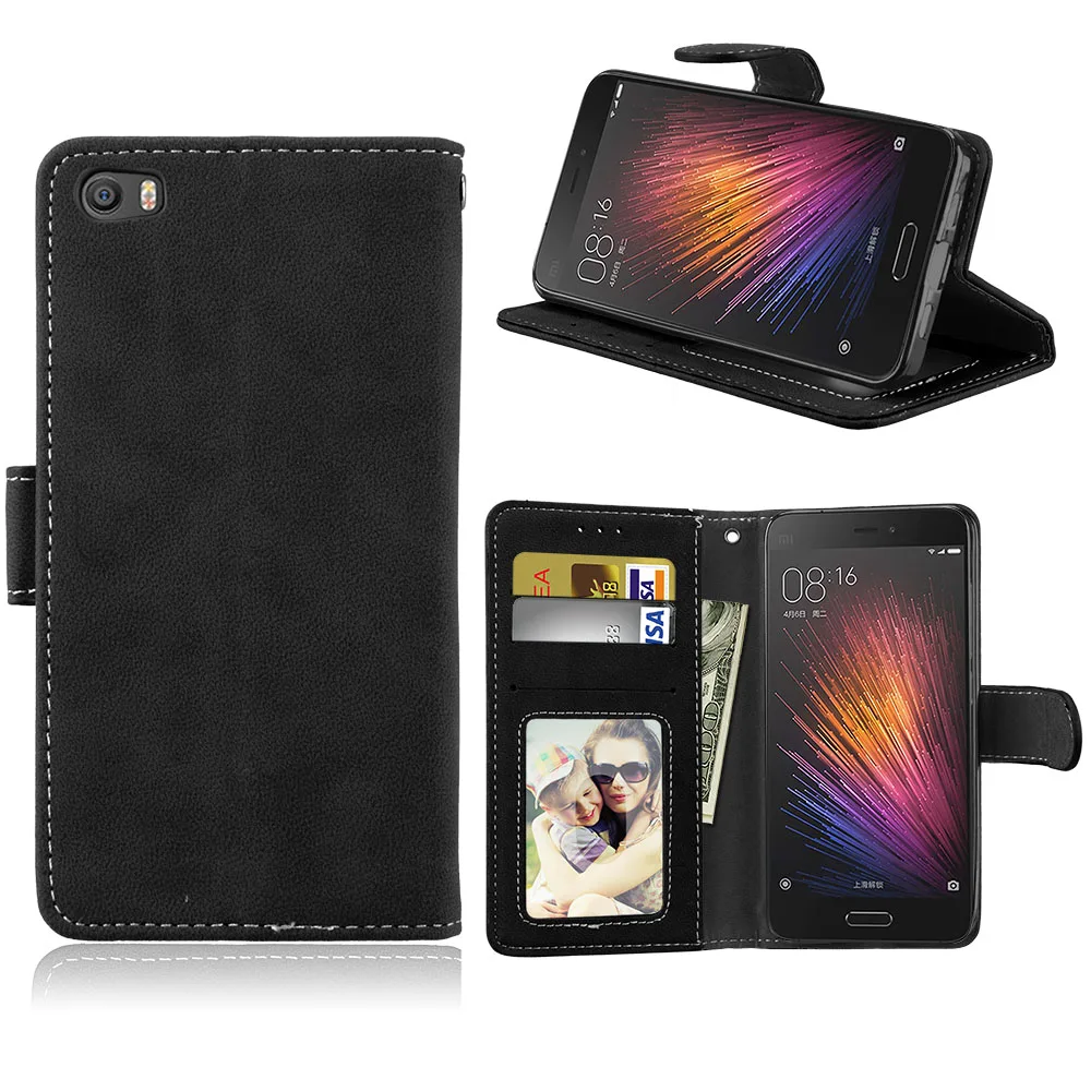 

Matte Leather Cover For Xiaomi Mi5 Case Flip Wallet Card Slot Coque For Xiaomi Mi 5 Cover Case Flip Leather Plastic Phone Bag