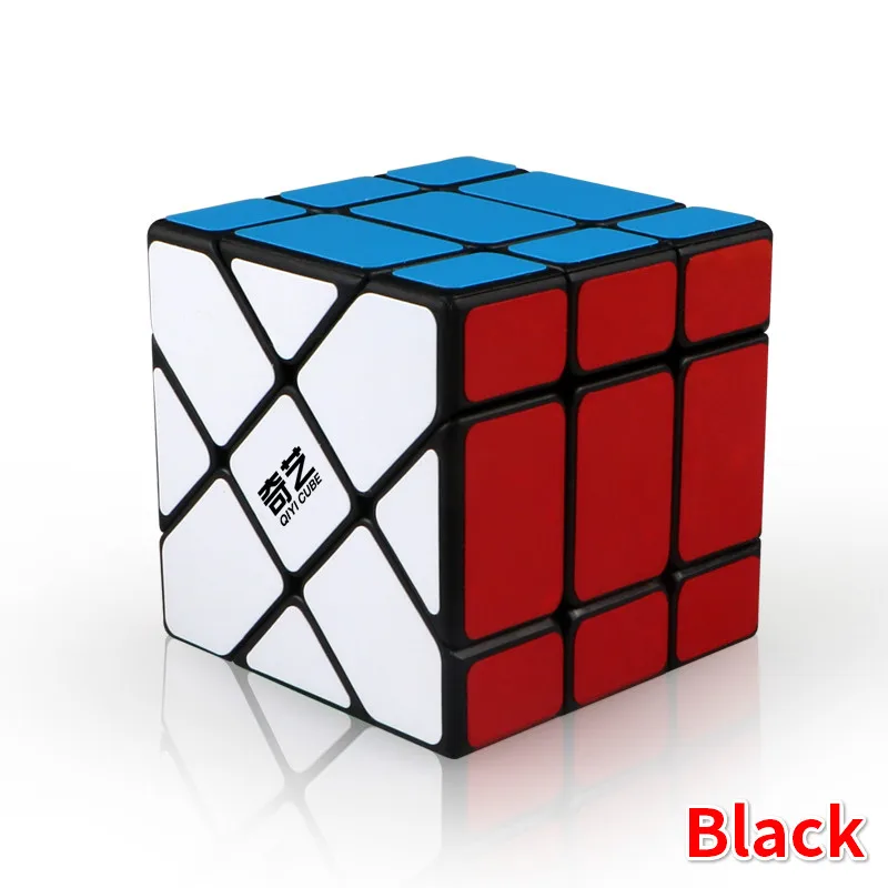 Qiyi Фишер куб Stickerless или черный головоломки 3x3 странно-shape форме, благодаря чему создается ощущение невесомости с магическим кубом, Cubo Magico, обучающие игрушки для детей - Цвет: Черный
