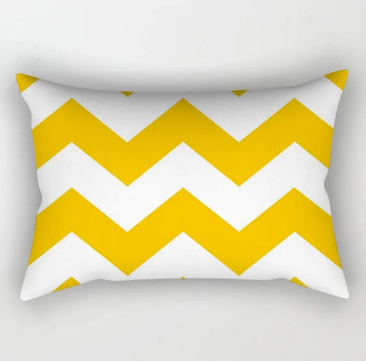 Желтый серый геометрический чехол для подушки, домашний декор, бархатный чехол для подушки со слоном, 30x50 см, декоративный шеврон, чехол для подушки Pillowsham - Цвет: I