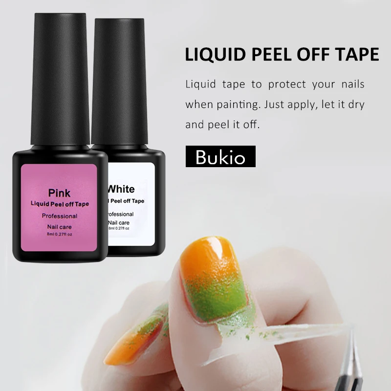 Bukio Hybrid Lacquer Liquid Peel off Tape Gel Nail Polish Sale Vernis