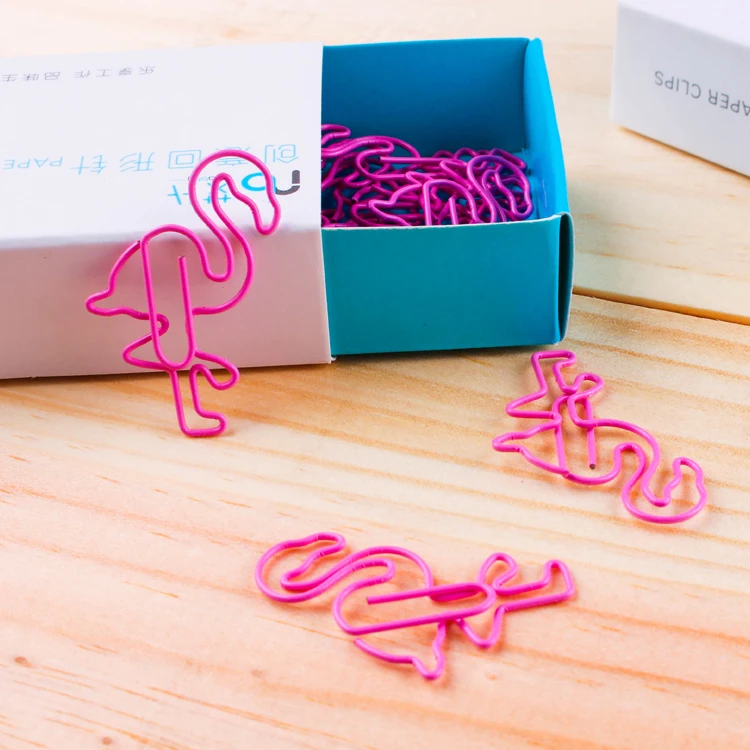 

New Pink Flamingos Clip Cute rose Color Clip Office Accessories Paper Clips Flamingo Paper Clip Paperclips Paper Bookmark Shool