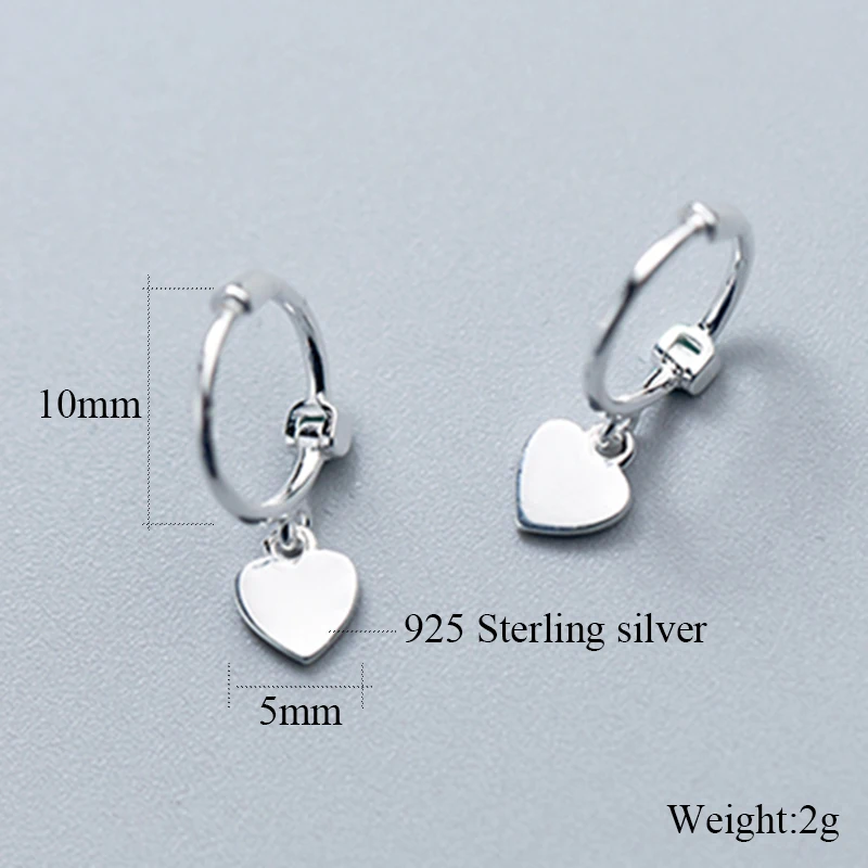 Slim Cute 925 Sterling Silver Heart 