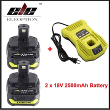 2x18 В 2500 мАч литий-ионная Батарея для Ryobi RB18L25 One Plus для P103 P104 P105 P108 с P117 12-18 В Зарядное устройство